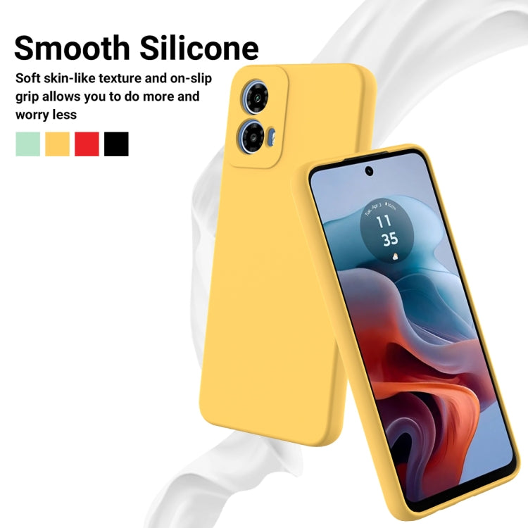 For Motorola Moto G Power 2024 Solid Color Liquid Silicone Dropproof Full Coverage Phone Case(Yellow) by buy2fix