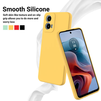 For Motorola Moto G Power 2024 Solid Color Liquid Silicone Dropproof Full Coverage Phone Case(Yellow) by buy2fix