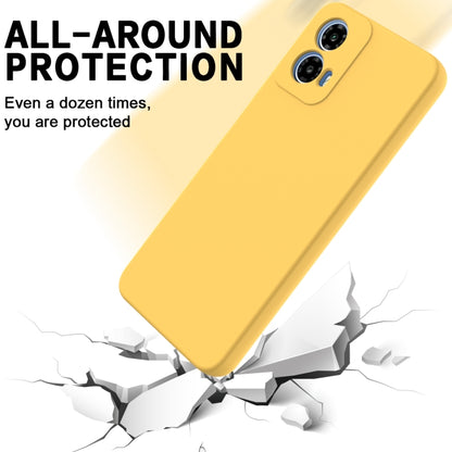 For Motorola Moto G Power 2024 Solid Color Liquid Silicone Dropproof Full Coverage Phone Case(Yellow) by buy2fix