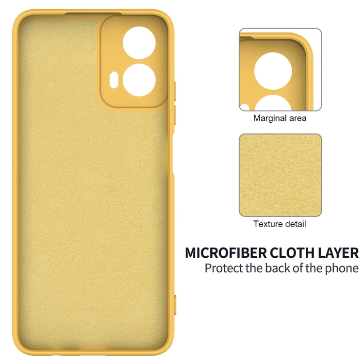 For Motorola Moto G Power 2024 Solid Color Liquid Silicone Dropproof Full Coverage Phone Case(Yellow) by buy2fix