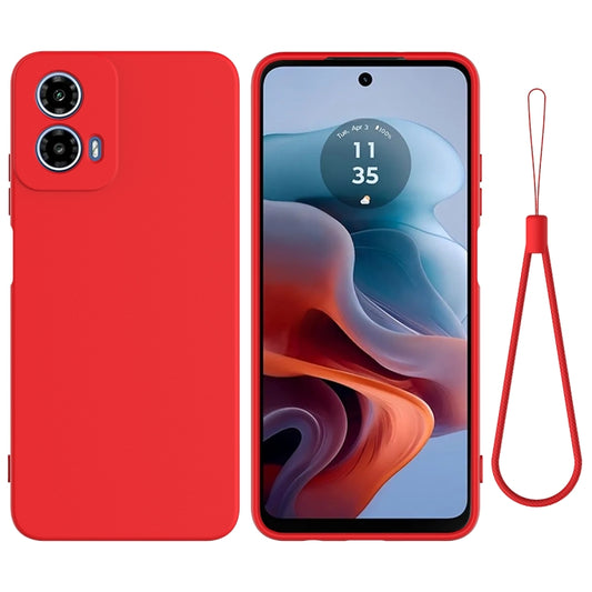 For Motorola Moto G Power 2024 Solid Color Liquid Silicone Dropproof Full Coverage Phone Case(Red) by buy2fix