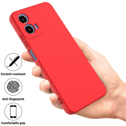 For Motorola Moto G Power 2024 Solid Color Liquid Silicone Dropproof Full Coverage Phone Case(Red) by buy2fix