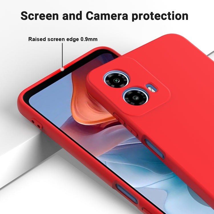 For Motorola Moto G Power 2024 Solid Color Liquid Silicone Dropproof Full Coverage Phone Case(Red) by buy2fix