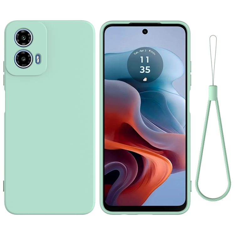 For Motorola Moto G Power 2024 Solid Color Liquid Silicone Dropproof Full Coverage Phone Case(Green) by buy2fix