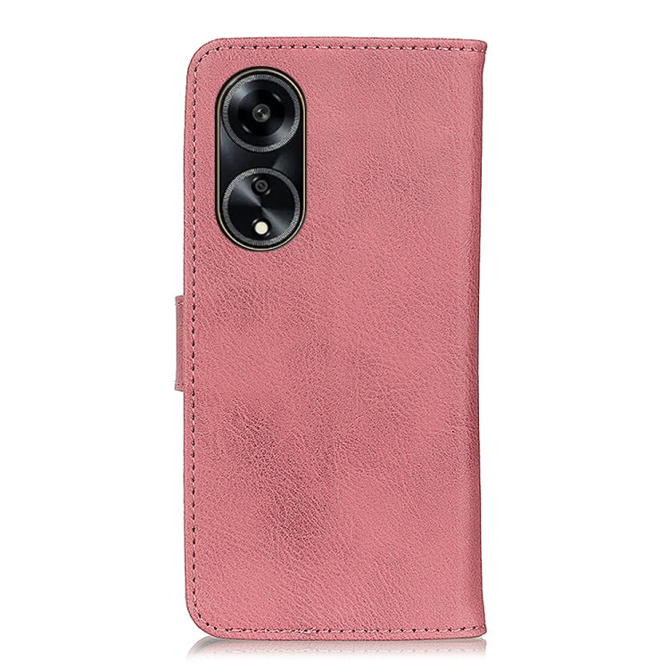 For OPPO A1 5G KHAZNEH Cowhide Texture Flip Leather Phone Case(Pink) by buy2fix