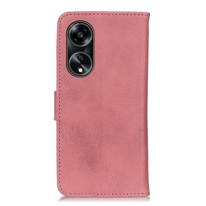 For OPPO A1 5G KHAZNEH Cowhide Texture Flip Leather Phone Case(Pink) by buy2fix