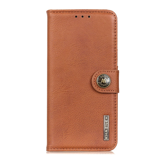 For Xiaomi 14 KHAZNEH Cowhide Texture Flip Leather Phone Case(Brown) - Xiaomi Cases by buy2fix | Online Shopping UK | buy2fix