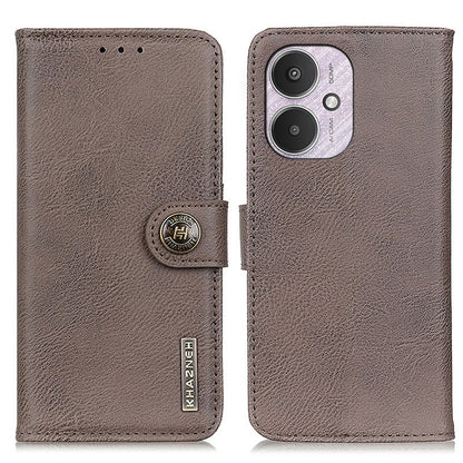 For Xiaomi Redmi 13C KHAZNEH Cowhide Texture Flip Leather Phone Case(Khaki) by buy2fix