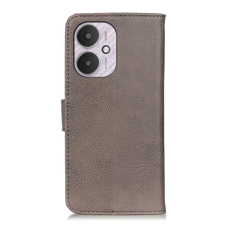 For Xiaomi Redmi 13C KHAZNEH Cowhide Texture Flip Leather Phone Case(Khaki) by buy2fix