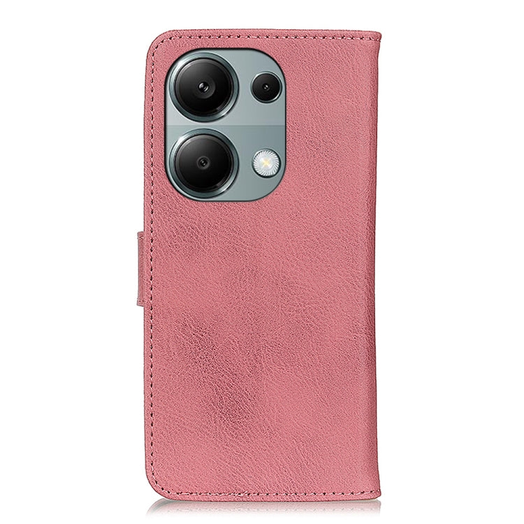 For Xiaomi Redmi Note 13 Pro 4G/Poco M6 Pro 4G KHAZNEH Cowhide Texture Flip Leather Phone Case(Pink) - Xiaomi Cases by buy2fix | Online Shopping UK | buy2fix