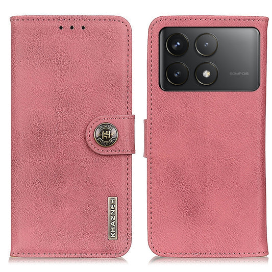 For Xiaomi Redmi K70 5G / K70 Pro 5G KHAZNEH Cowhide Texture Flip Leather Phone Case(Pink) - Xiaomi Cases by buy2fix | Online Shopping UK | buy2fix