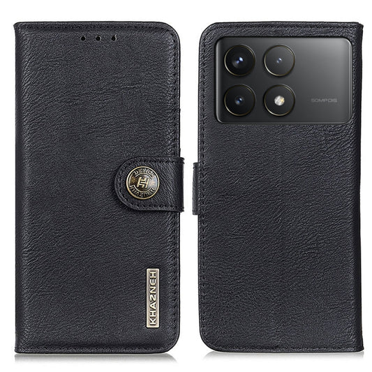 For Xiaomi Redmi K70 5G / K70 Pro 5G KHAZNEH Cowhide Texture Flip Leather Phone Case(Black) - Xiaomi Cases by buy2fix | Online Shopping UK | buy2fix