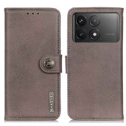 For Xiaomi Redmi K70 5G / K70 Pro 5G KHAZNEH Cowhide Texture Flip Leather Phone Case(Khaki) - Xiaomi Cases by buy2fix | Online Shopping UK | buy2fix
