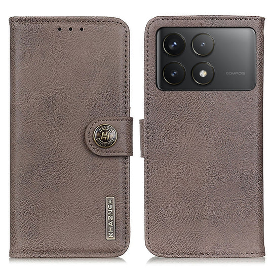 For Xiaomi Redmi K70 5G / K70 Pro 5G KHAZNEH Cowhide Texture Flip Leather Phone Case(Khaki) - Xiaomi Cases by buy2fix | Online Shopping UK | buy2fix