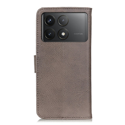 For Xiaomi Redmi K70 5G / K70 Pro 5G KHAZNEH Cowhide Texture Flip Leather Phone Case(Khaki) - Xiaomi Cases by buy2fix | Online Shopping UK | buy2fix