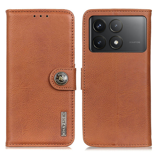 For Xiaomi Redmi K70 5G / K70 Pro 5G KHAZNEH Cowhide Texture Flip Leather Phone Case(Brown) - Xiaomi Cases by buy2fix | Online Shopping UK | buy2fix