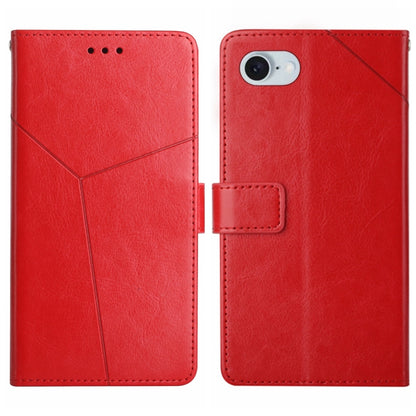 For iPhone SE 2024 HT01 Y-shaped Pattern Flip Leather Phone Case(Red) by buy2fix