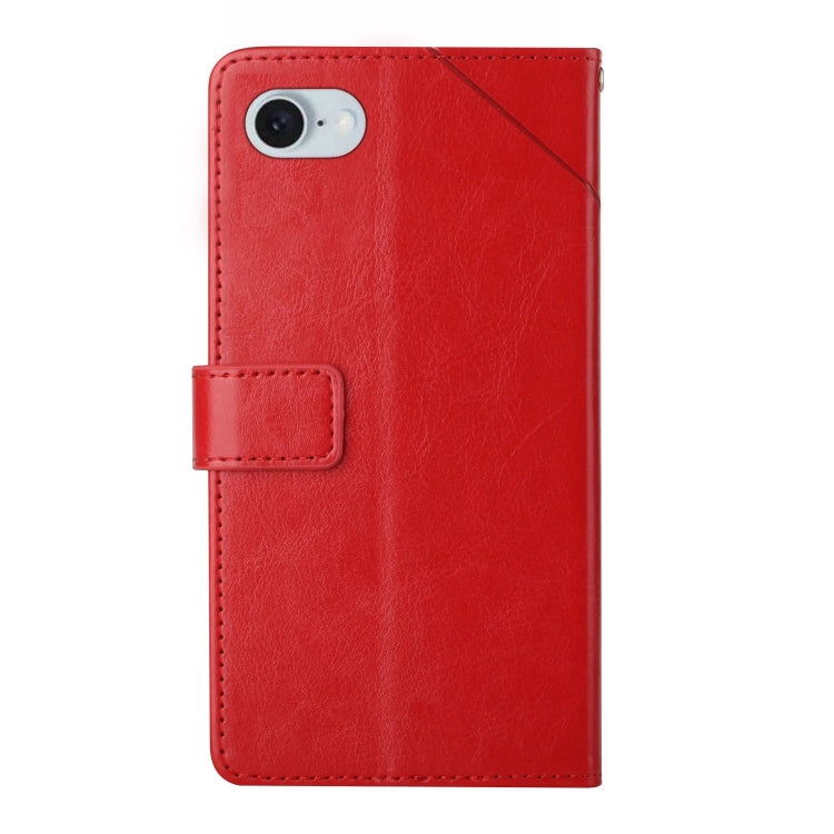 For iPhone SE 2024 HT01 Y-shaped Pattern Flip Leather Phone Case(Red) by buy2fix