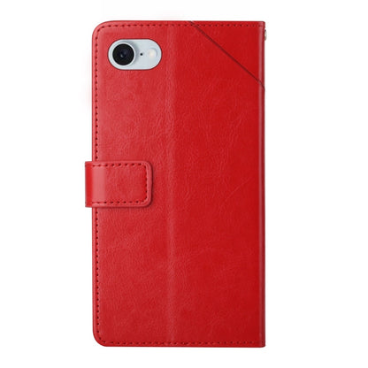 For iPhone SE 2024 HT01 Y-shaped Pattern Flip Leather Phone Case(Red) by buy2fix