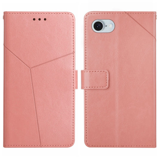 For iPhone SE 2024 HT01 Y-shaped Pattern Flip Leather Phone Case(Pink) by buy2fix