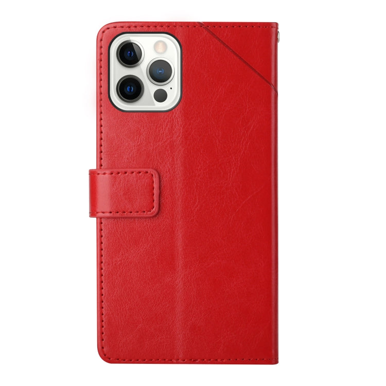 For iPhone 16 Pro HT01 Y-shaped Pattern Flip Leather Phone Case(Red) by buy2fix