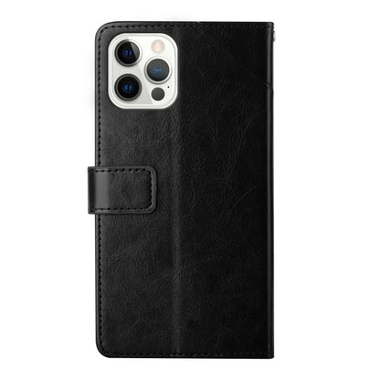 For iPhone 16 Pro HT01 Y-shaped Pattern Flip Leather Phone Case(Black) by buy2fix