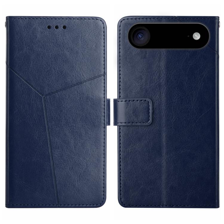 For iPhone Air HT01 Y-shaped Pattern Flip Leather Phone Case(Blue) - iPhone Air Cases by buy2fix | Online Shopping UK | buy2fix