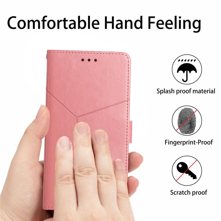 For iPhone Air HT01 Y-shaped Pattern Flip Leather Phone Case(Pink) - iPhone Air Cases by buy2fix | Online Shopping UK | buy2fix