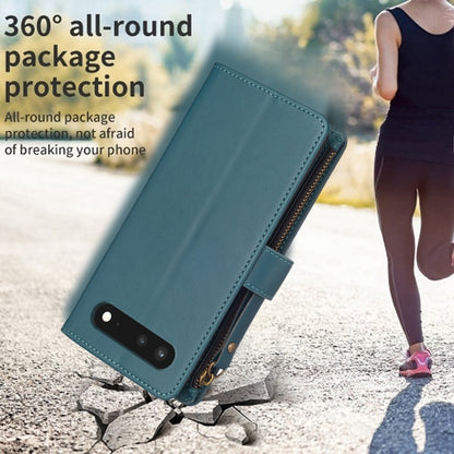 For Google Pixel 7 9 Card Slots Zipper Wallet Leather Flip Phone Case(Green) by buy2fix