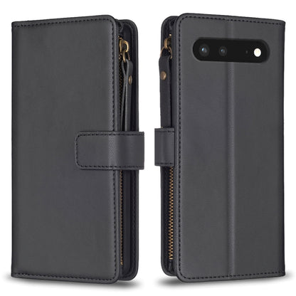 For Google Pixel 7 9 Card Slots Zipper Wallet Leather Flip Phone Case(Black) by buy2fix