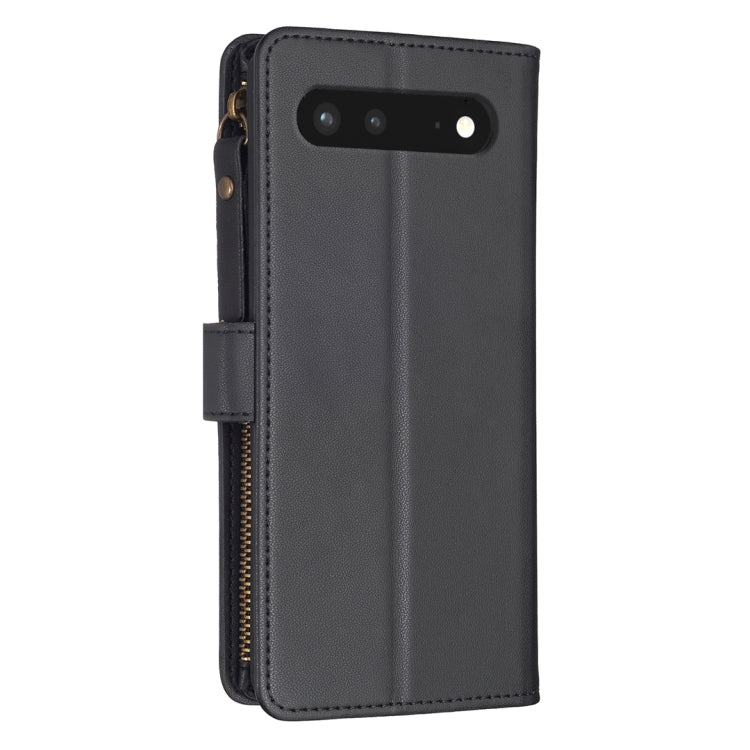 For Google Pixel 7 9 Card Slots Zipper Wallet Leather Flip Phone Case(Black) by buy2fix