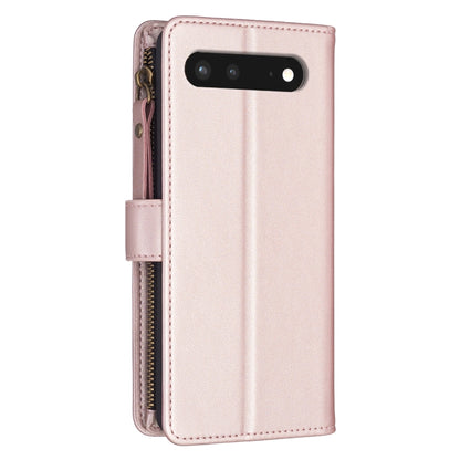 For Google Pixel 7 9 Card Slots Zipper Wallet Leather Flip Phone Case(Rose Gold) by buy2fix