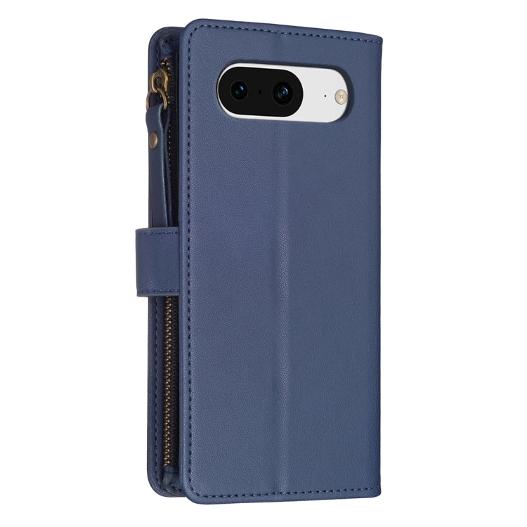 For Google Pixel 8 9 Card Slots Zipper Wallet Leather Flip Phone Case(Blue) by buy2fix