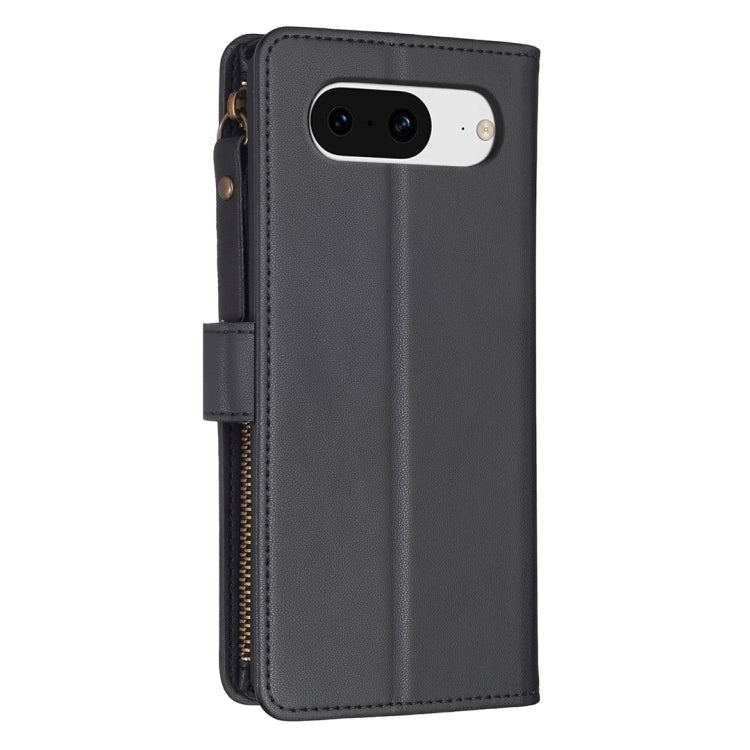For Google Pixel 8 9 Card Slots Zipper Wallet Leather Flip Phone Case(Black) by buy2fix
