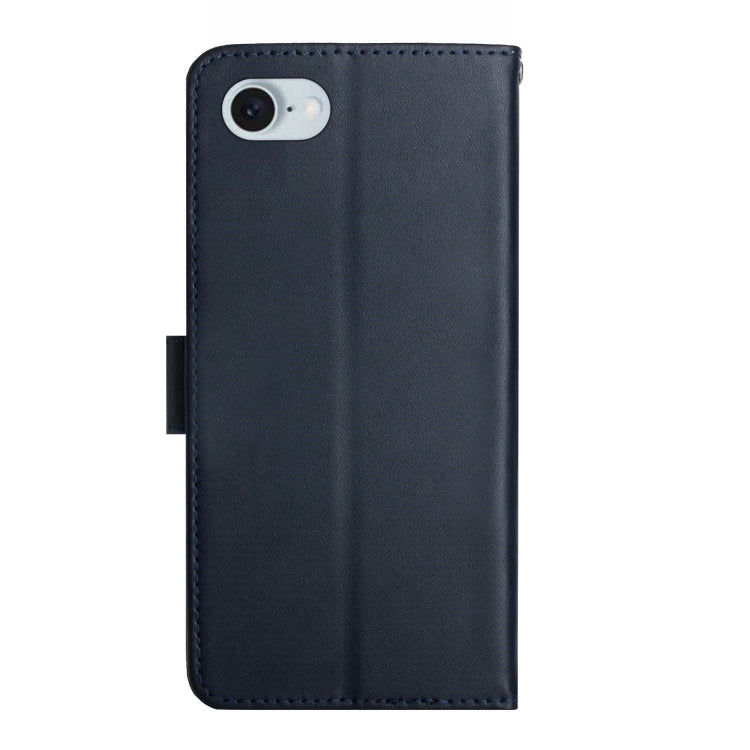 For iPhone 16e Genuine Leather Fingerprint-proof Flip Phone Case(Blue) - iPhone 16e Cases by buy2fix | Online Shopping UK | buy2fix