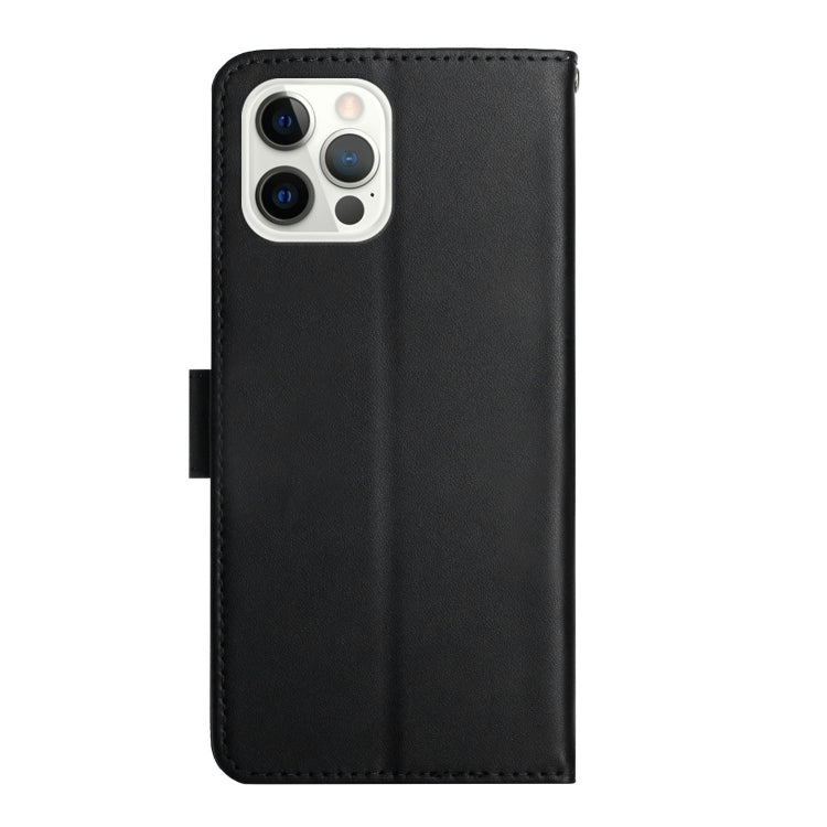 For iPhone 16 Pro Genuine Leather Fingerprint-proof Flip Phone Case(Black) by buy2fix