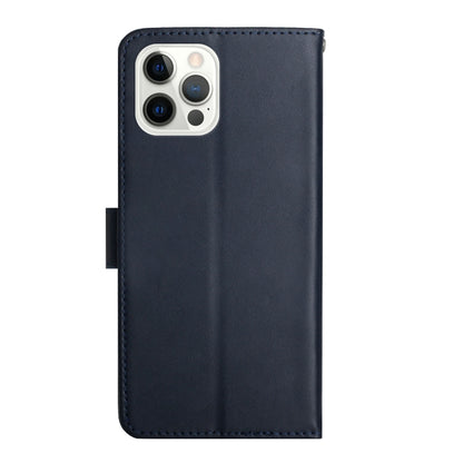 For iPhone 16 Pro Genuine Leather Fingerprint-proof Flip Phone Case(Blue) by buy2fix