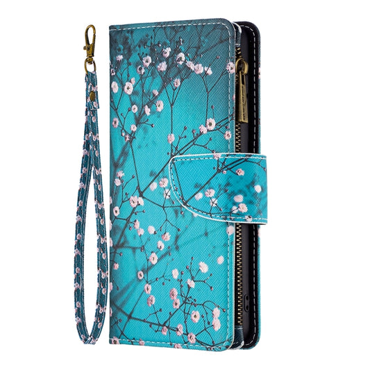 For Xiaomi Redmi 13C Colored Drawing Pattern Zipper Leather Phone Case(Plum Blossom) by buy2fix