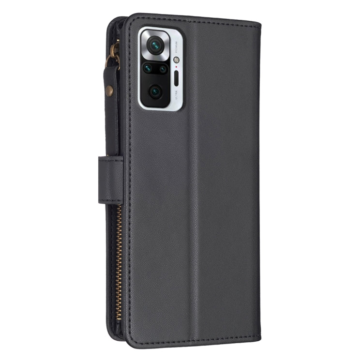 For Xiaomi Redmi Note 10 Pro 9 Card Slots Zipper Wallet Leather Flip Phone Case(Black) - Xiaomi Cases by buy2fix | Online Shopping UK | buy2fix