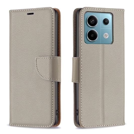 For Xiaomi Redmi Note 13 Pro 4G Global Litchi Texture Pure Color Leather Phone Case(Grey) - Xiaomi Cases by buy2fix | Online Shopping UK | buy2fix