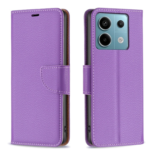 For Xiaomi Redmi Note 13 Pro 4G Global Litchi Texture Pure Color Leather Phone Case(Purple)