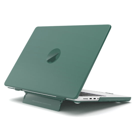 For Macbook Air 15.3 inch 2026 M5 A3448 Frosted Translucent Laptop Protective Case(Dark Green)