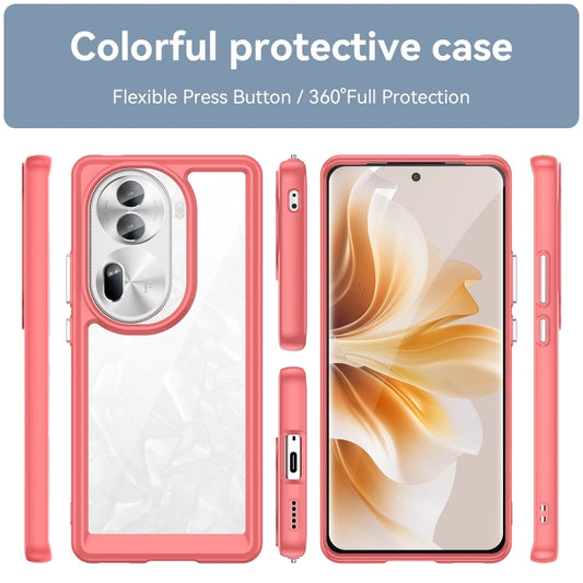 For OPPO Reno11 Pro Global Colorful Series Acrylic Hybrid TPU Phone Case(Red) - OPPO Cases by buy2fix | Online Shopping UK | buy2fix