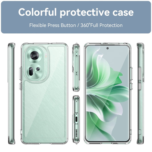 For OPPO Reno11 Global Colorful Series Acrylic Hybrid TPU Phone Case(Transparent) - OPPO Cases by buy2fix | Online Shopping UK | buy2fix