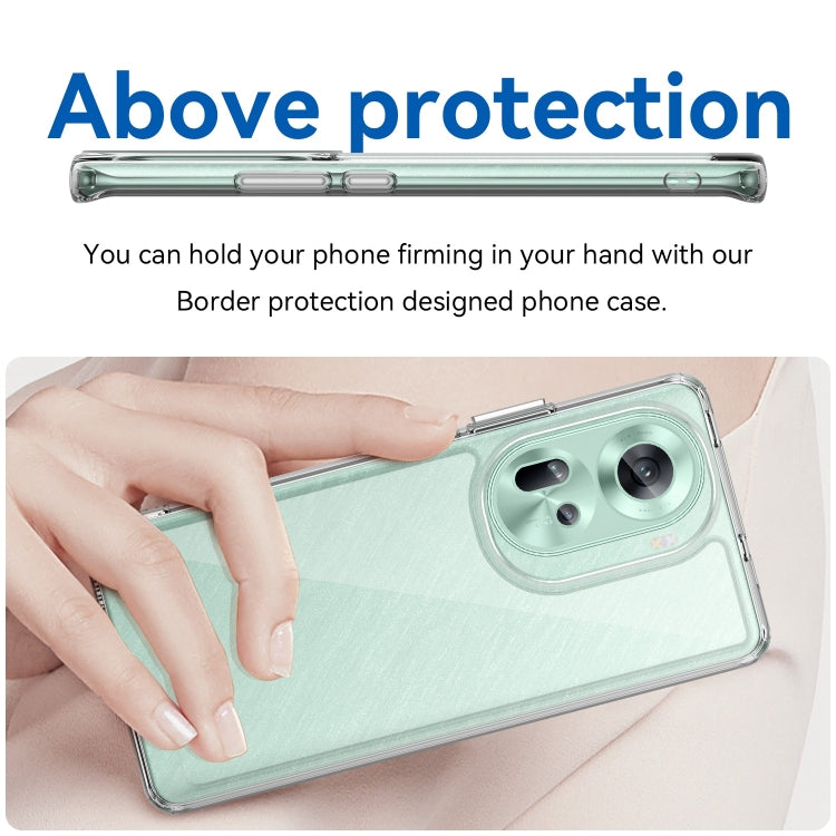 For OPPO Reno11 Global Colorful Series Acrylic Hybrid TPU Phone Case(Transparent) - OPPO Cases by buy2fix | Online Shopping UK | buy2fix