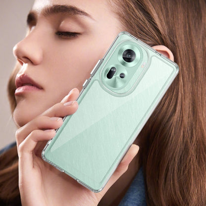 For OPPO Reno11 Global Colorful Series Acrylic Hybrid TPU Phone Case(Transparent) - OPPO Cases by buy2fix | Online Shopping UK | buy2fix