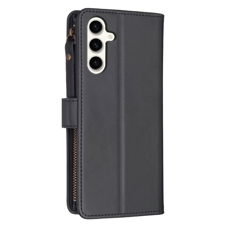 For Samsung Galaxy S23 FE 5G 9 Card Slots Zipper Wallet Leather Flip Phone Case(Black) by buy2fix