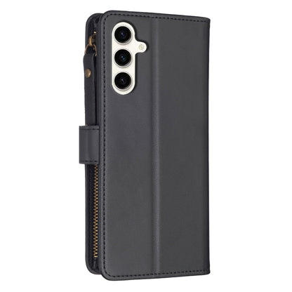 For Samsung Galaxy S23 FE 5G 9 Card Slots Zipper Wallet Leather Flip Phone Case(Black) by buy2fix