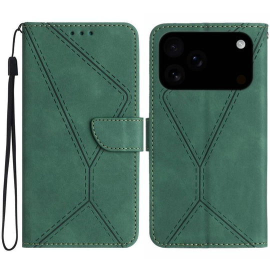 For iPhone 18 Pro Max / 17 Pro Max Stitching Embossed Leather Phone Case(Green)