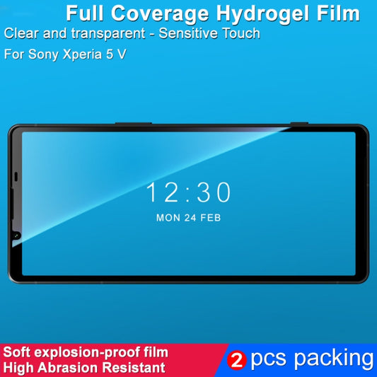 For Sony Xperia 5 V 2pcs imak Curved Full Screen Hydrogel Film Protector - Sony Tempered Glass by imak | Online Shopping UK | buy2fix
